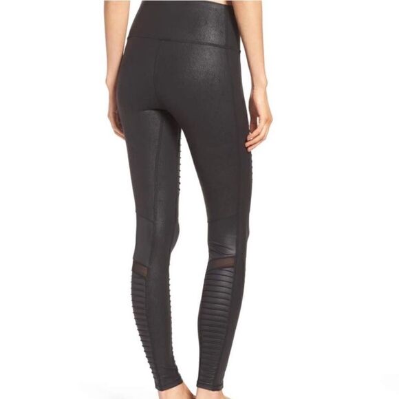 Alo Yoga High Waist Crackle Moto Leggings - Picture 3 of 10